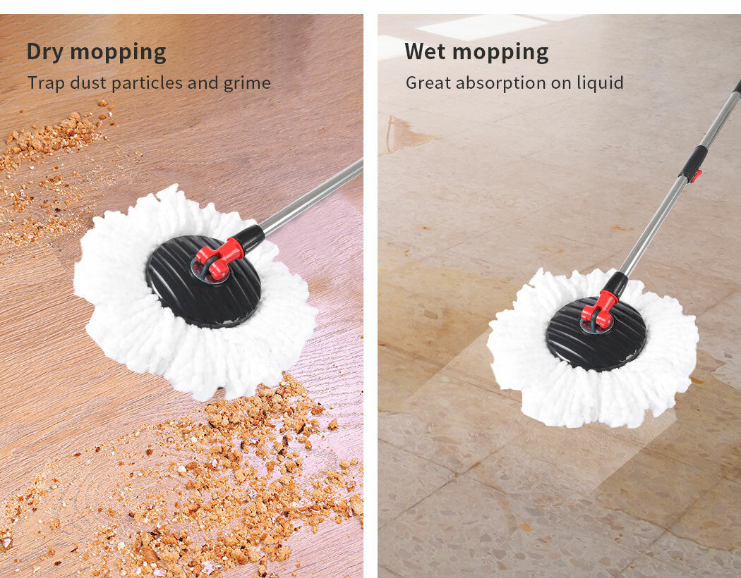 Spin mop bucket wash and dry sides