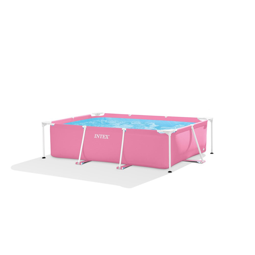 Intex 2.2 x 1.5m rectangular frame above ground swimming pool in pink