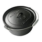 Wildtrak 9qt 31cm round cast iron camp oven in black