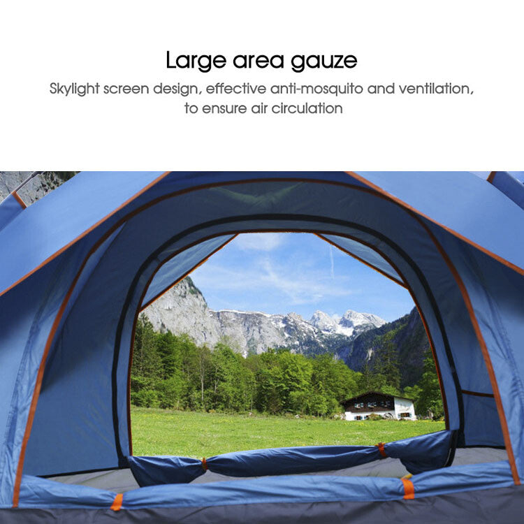 Pop up tent large mesh door view