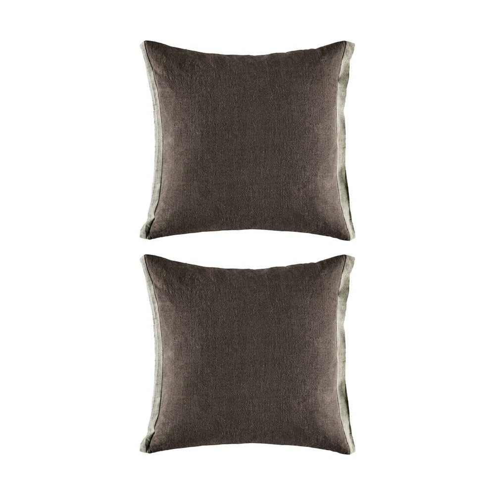 two charcoal cushion covers