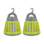 Two green and gray hanging lamps on a white background. mosquito Zapper