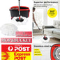 Cleanflo spin mop and bucket set with 2 microfibre heads
