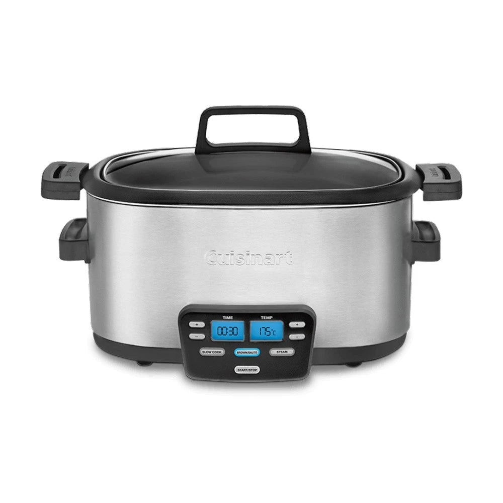 Cuisinart Cook Central 3-in-1 Multicooker 5.7L – Slow Cook, Sauté & Steam | Stainless Steel | 1350W