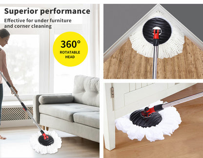 Spin mop 360 degree rotating head