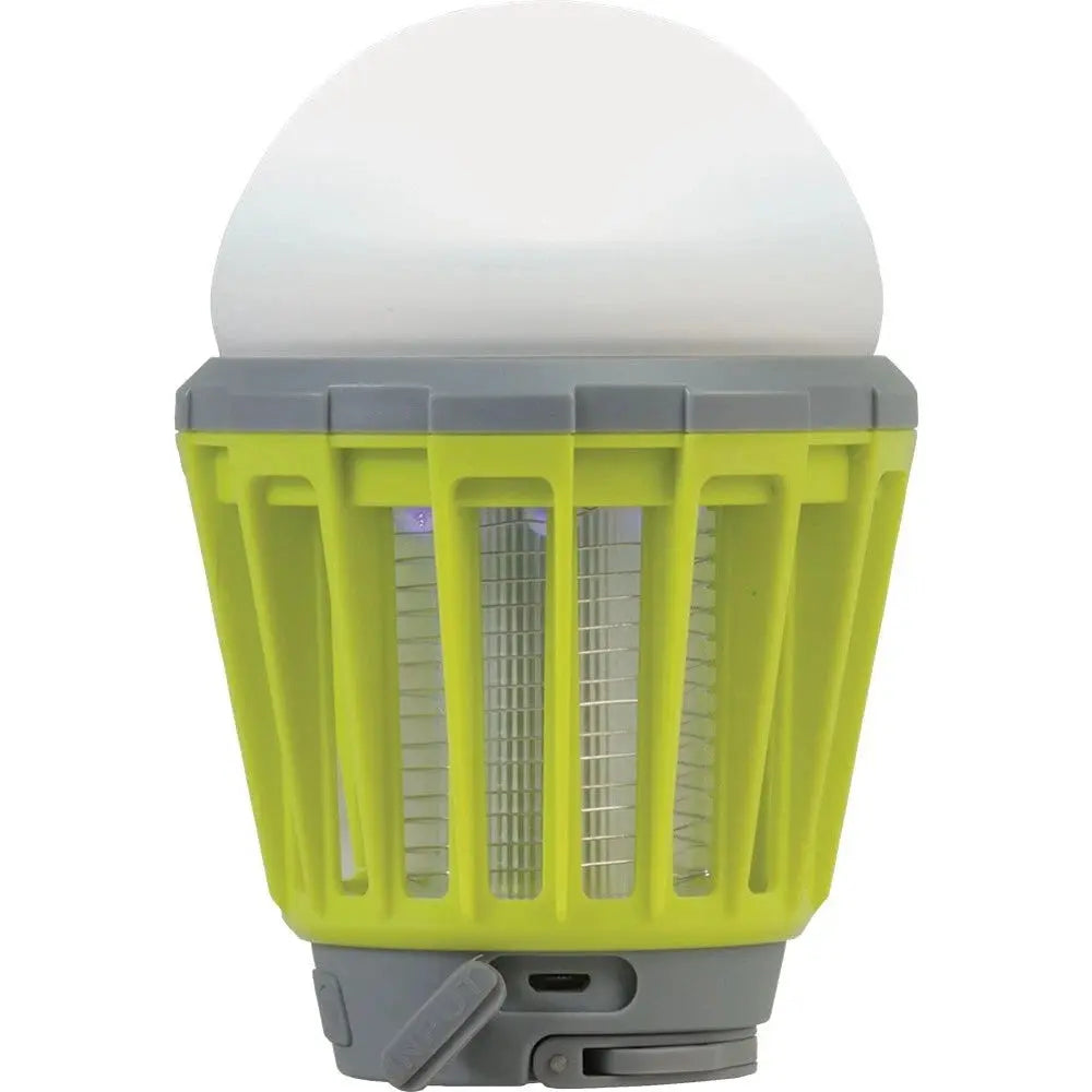 Yellow and gray bug zapper on a white background