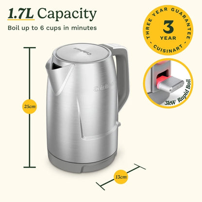 Cuisinart Core Collection 1.7L Brushed Stainless Steel Kettle 2400W Appliance Av8Store Av8Store