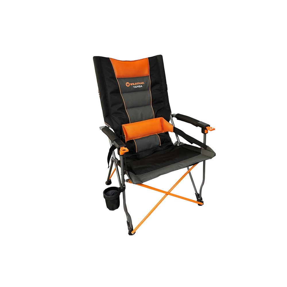 Wildtrak Yamba 200kg lumbar support high back folding camping chair
