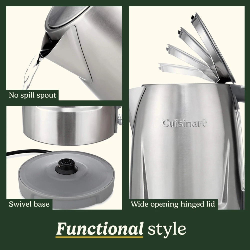 Cuisinart Core Collection 1.7L Brushed Stainless Steel Kettle 2400W Appliance Av8Store Av8Store