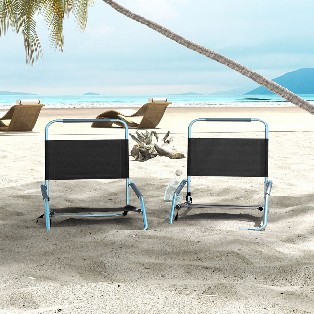 Havana Outdoors vintage black beach chair folded