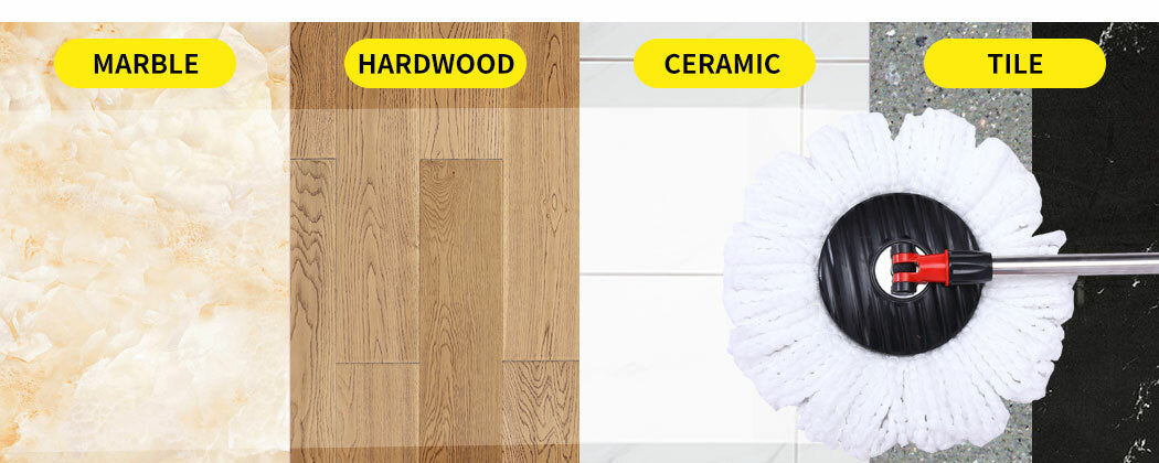 Spin mop extendable handle