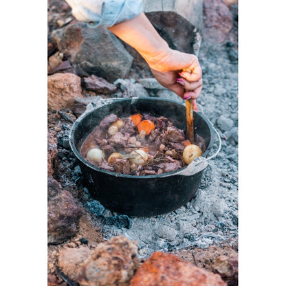 Wildtrak cast iron camp oven with lid removed