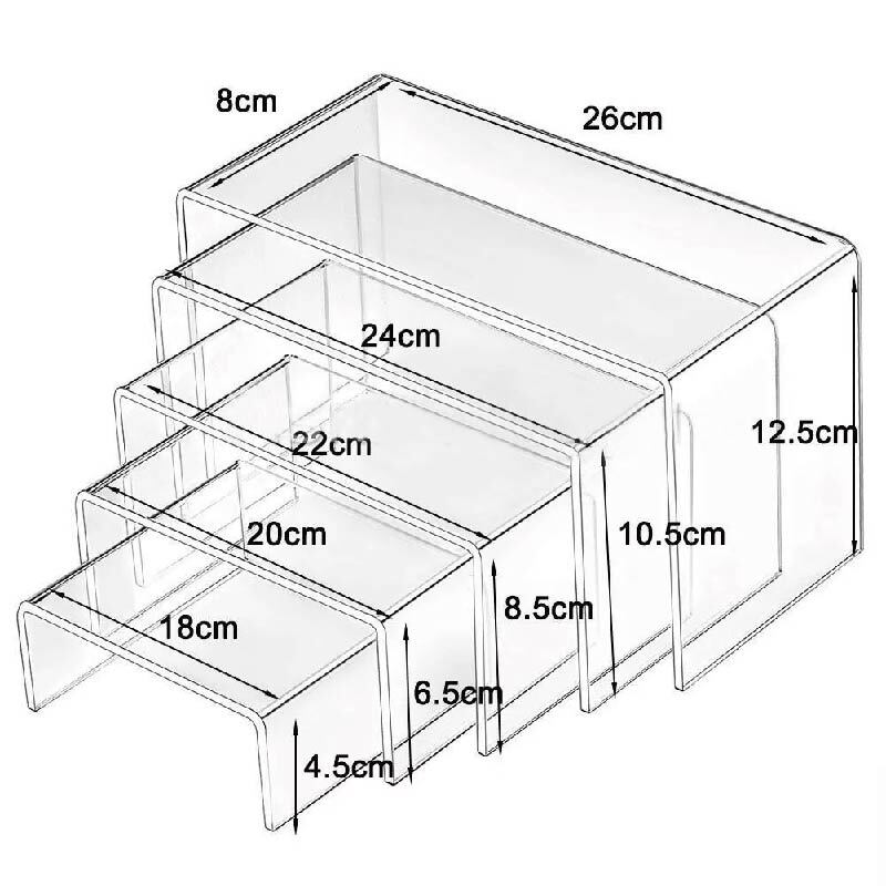 Acrylic risers retail display use