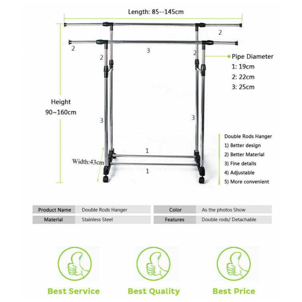Clothes rack in a bedroom