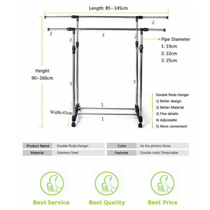Clothes rack in a bedroom