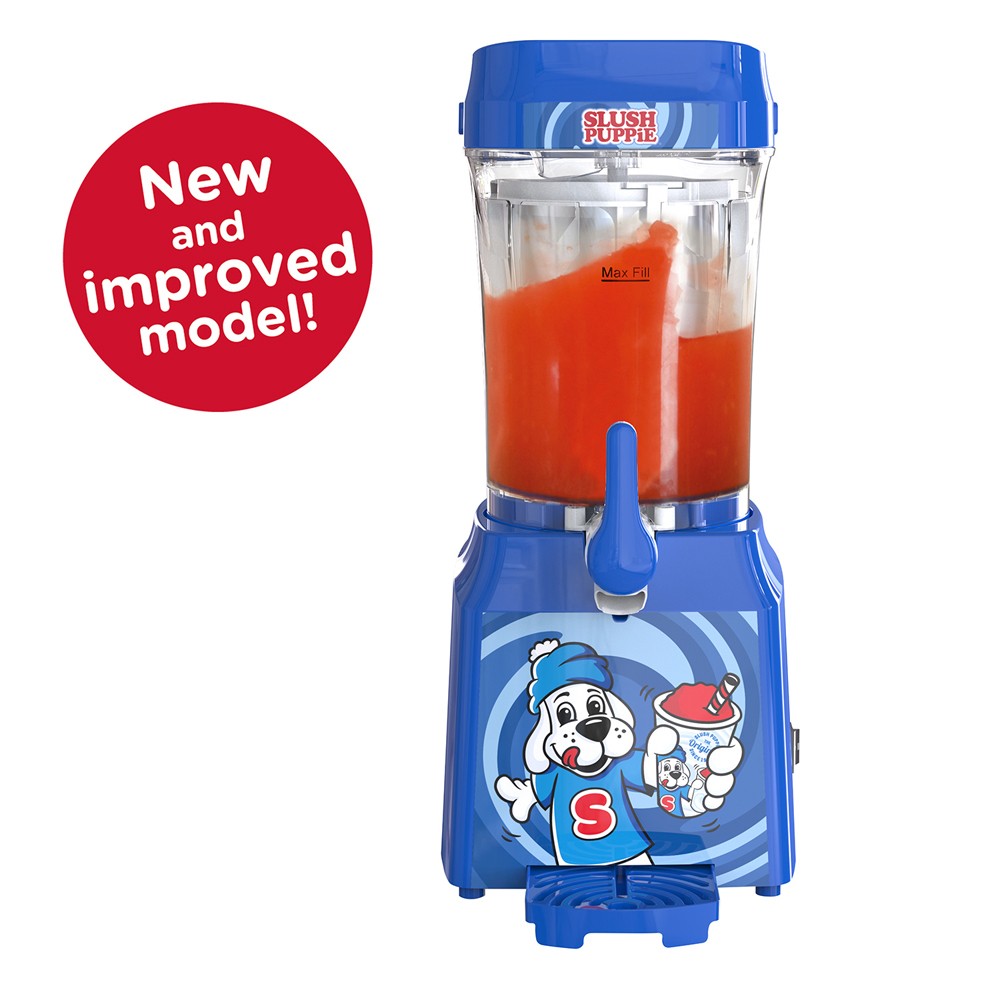 Slush Puppie slushie machine front view with tap