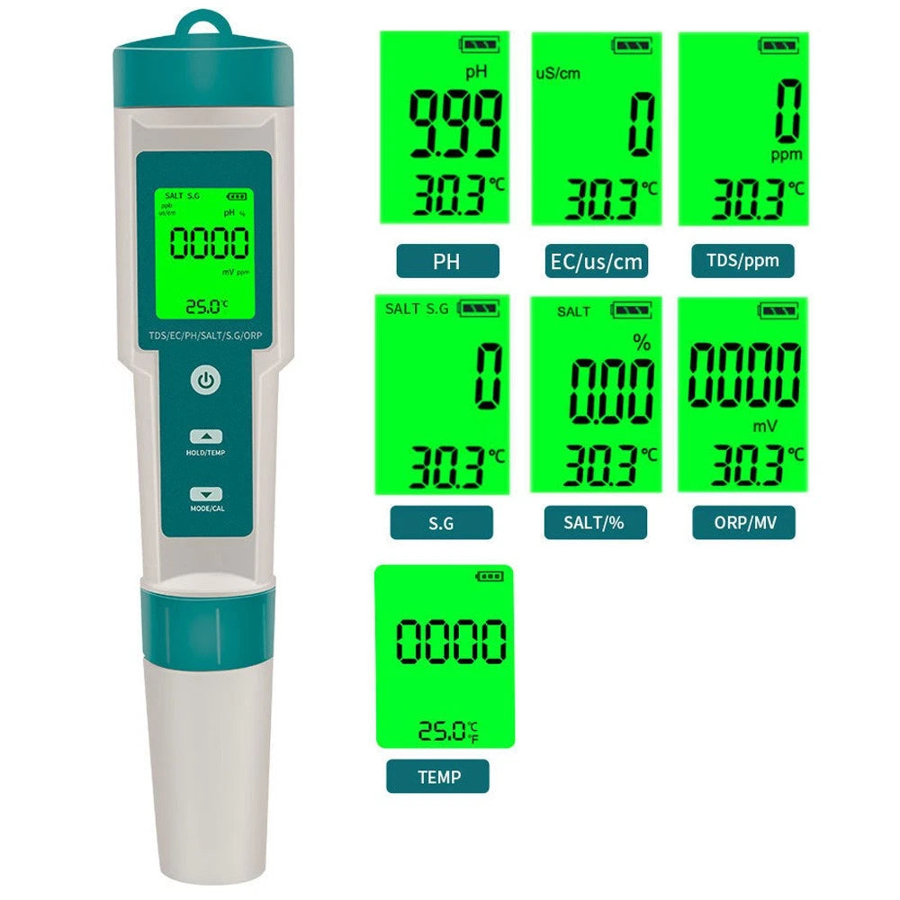 7-in-1 Digital PH & TDS Meter | Pool Water Tester AU