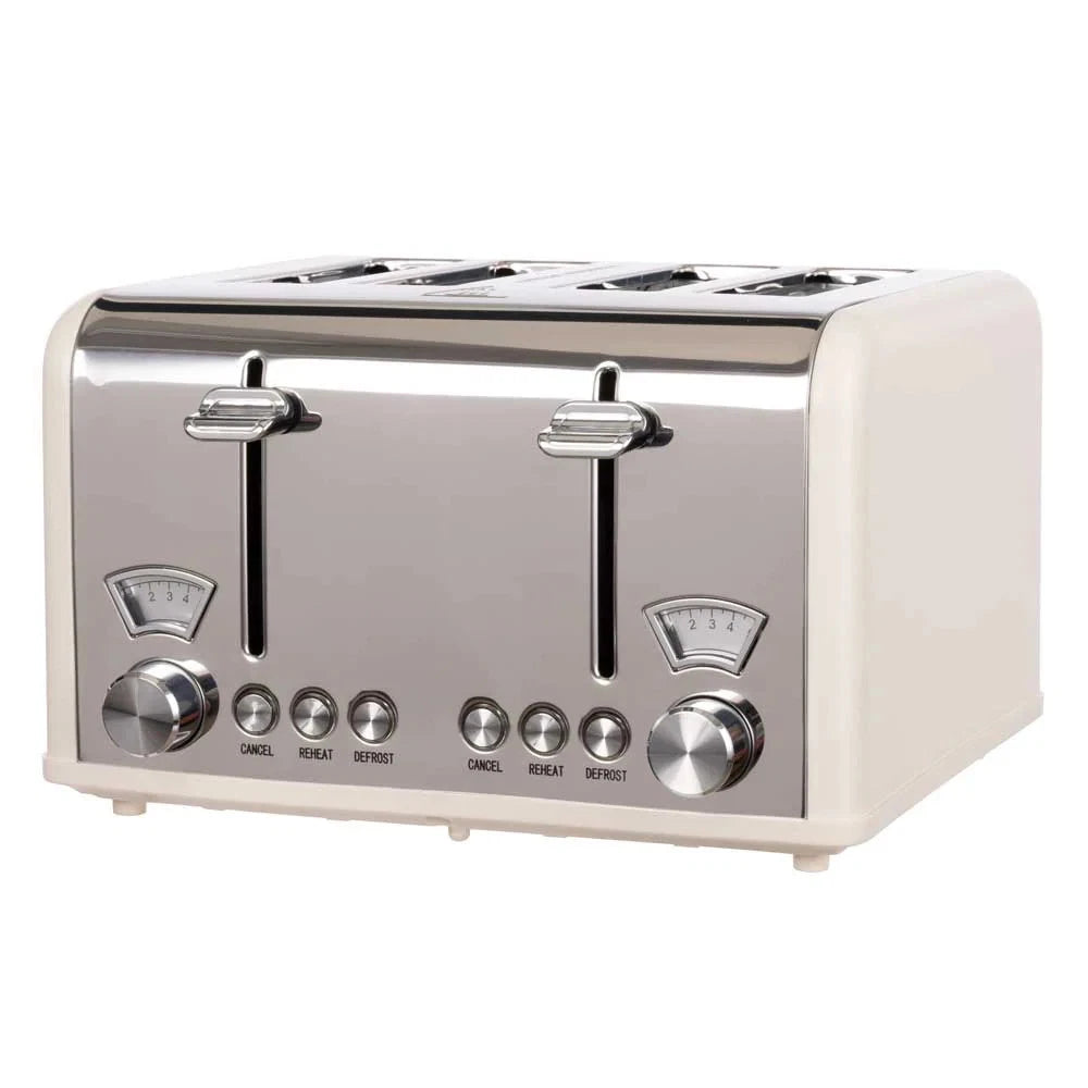 Davis & Waddell Newbury Vintage 4-Slice Toaster – Cream & Stainless Steel RBK Av8Store
