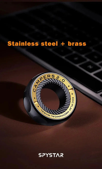 EDC Metal Ratchet Fidget Ring Spinner Stress Relief Toy Adult Anxiety Gift AEX