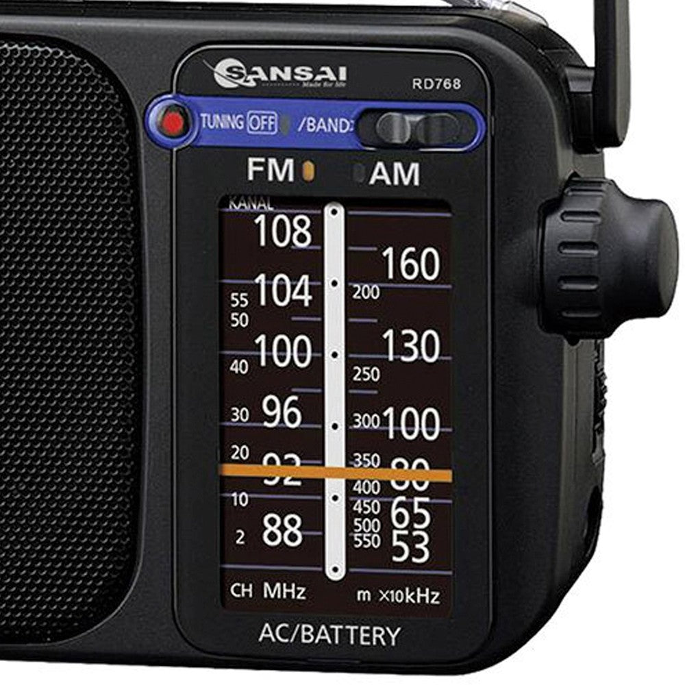 Sansai RD-768 Portable AM FM Radio with speaker - angle view