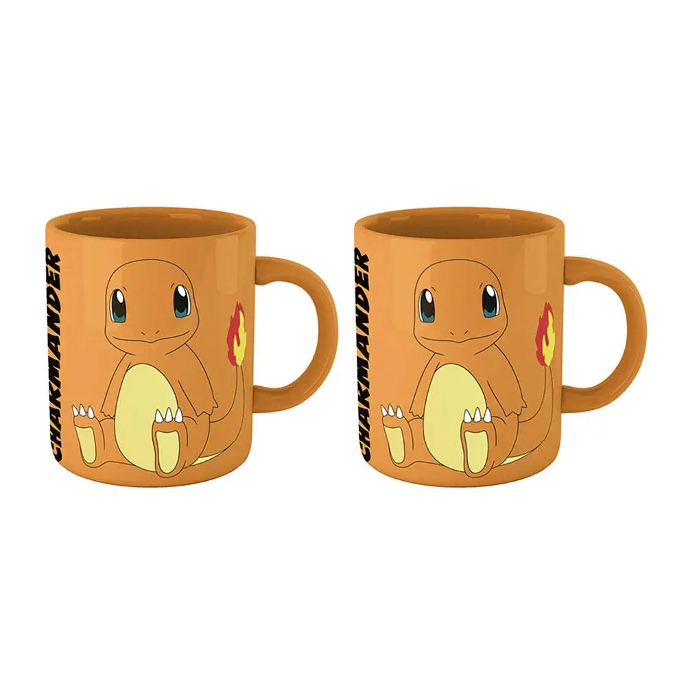 2x Pokémon Charmander Character Mug 300ml | Coloured Ceramic Cup | Kids & Fans Gift KGS