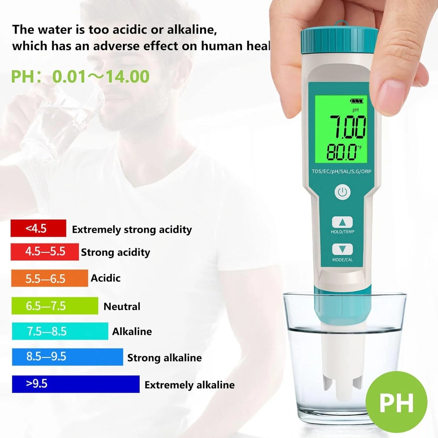 7-in-1 Digital PH & TDS Meter | Pool Water Tester AU