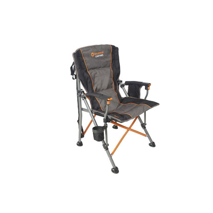 Wildtrak Cheynes Deluxe 200kg solid arm folding camping chair in black