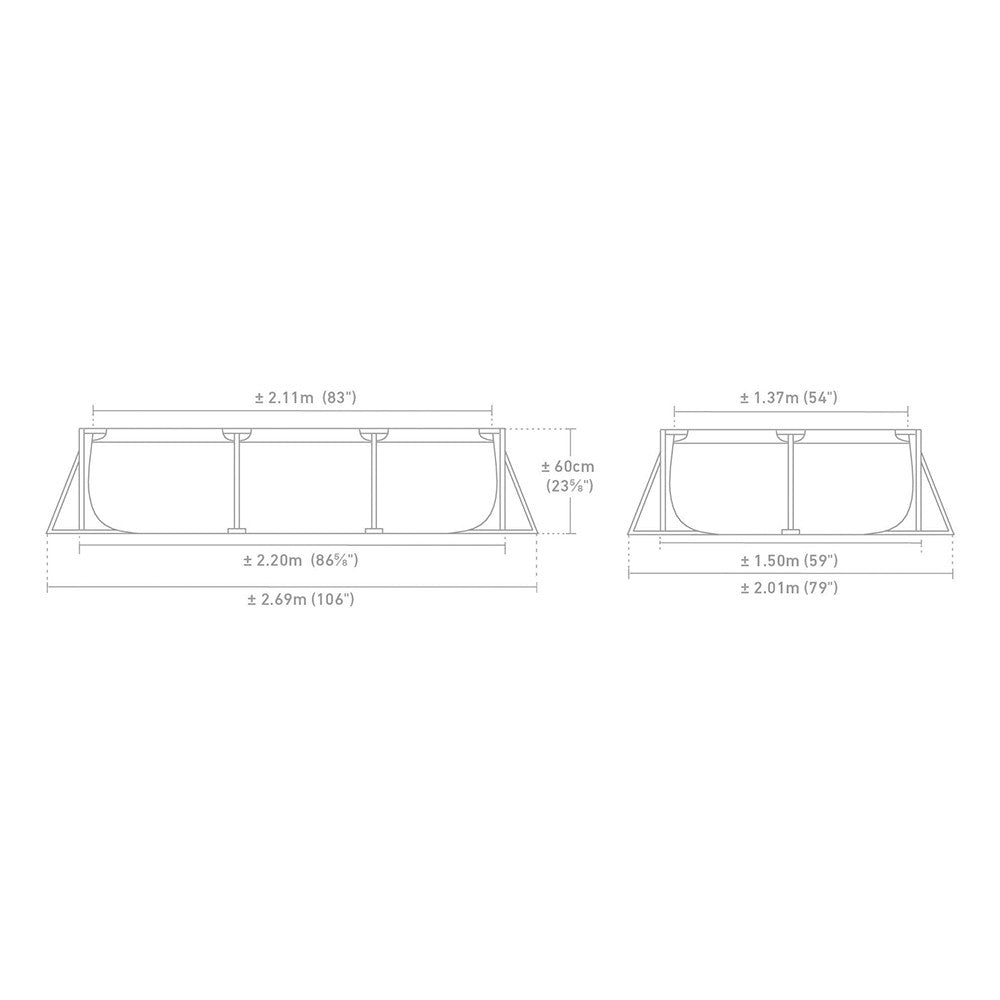 Intex frame pool packaging