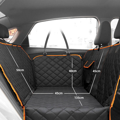 Dog seat cover hammock fitted in a car rear seat