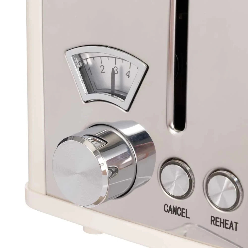 Davis & Waddell Newbury Vintage 4-Slice Toaster – Cream & Stainless Steel RBK Av8Store