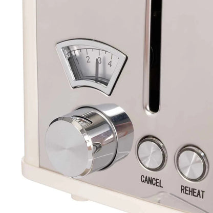 Davis & Waddell Newbury Vintage 4-Slice Toaster – Cream & Stainless Steel RBK Av8Store