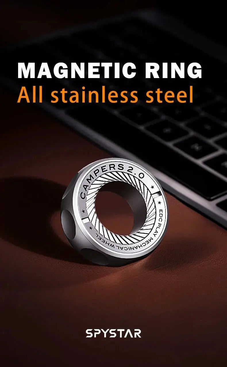 EDC Metal Ratchet Fidget Ring Spinner Stress Relief Toy Adult Anxiety Gift AEX