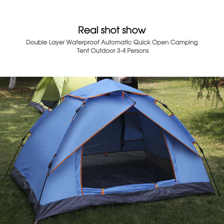 Blue instant tent real shot
