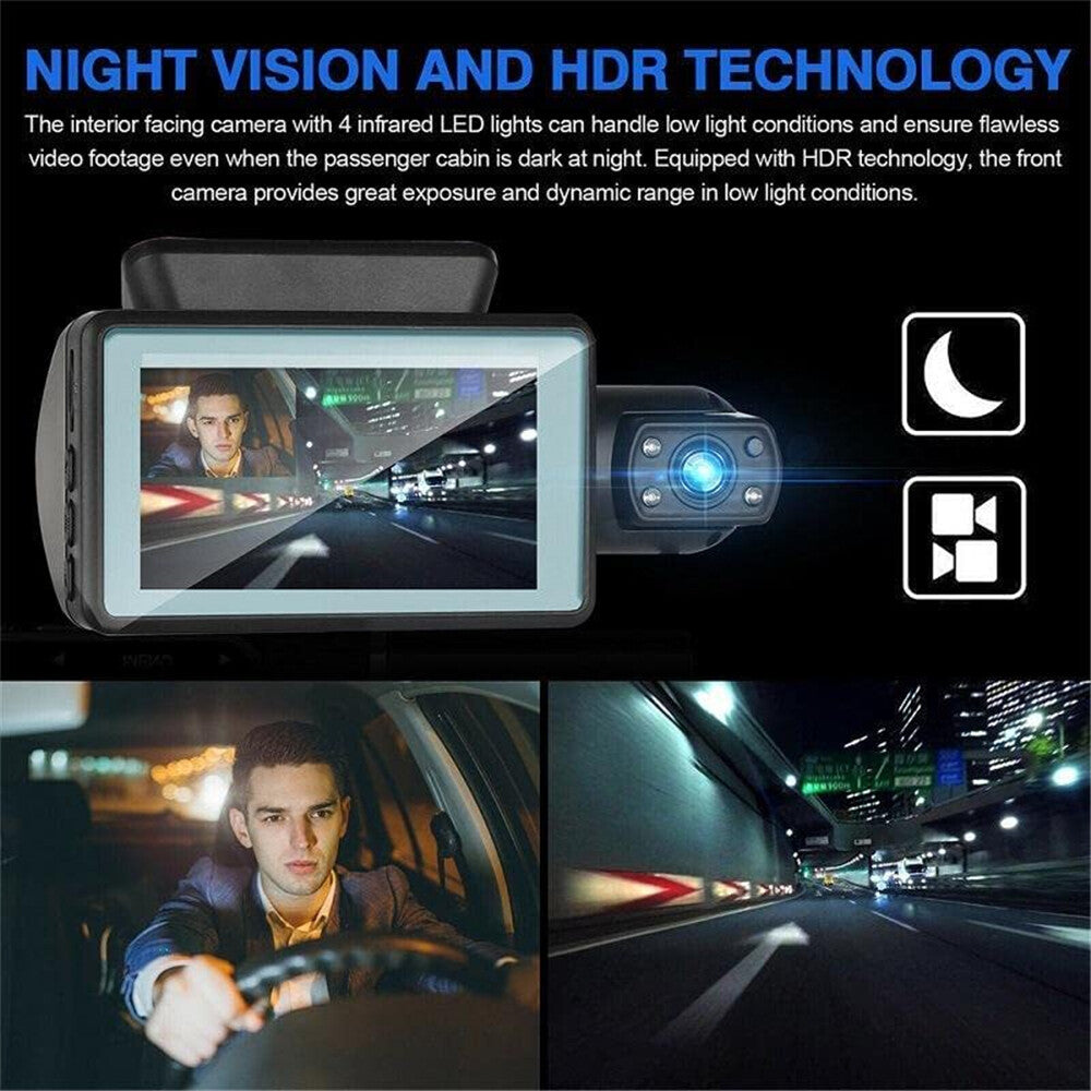 Dash cam mounted on windscreen