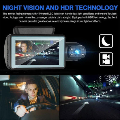 Dash cam mounted on windscreen