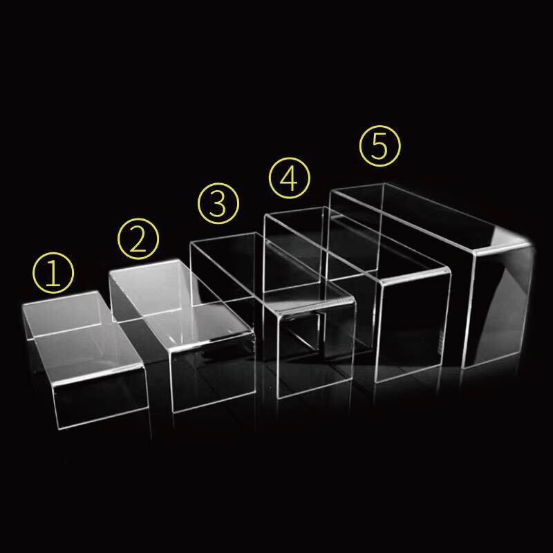 Acrylic risers displaying jewellery