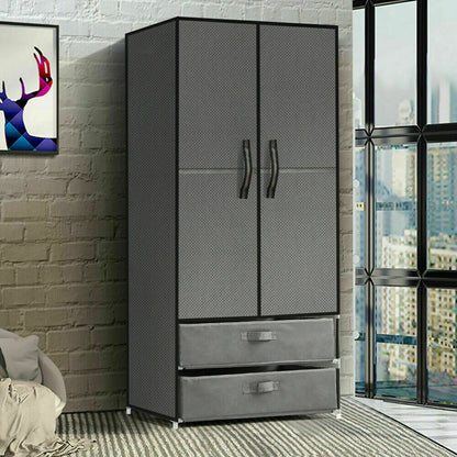 Portable wardrobe in a bedroom