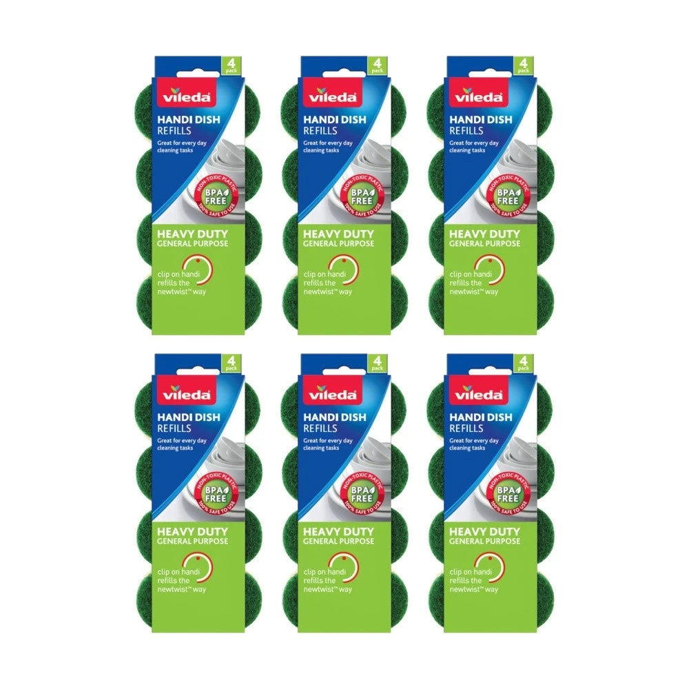 Multiple packages of Vileda Handi Dish Refills on a white background