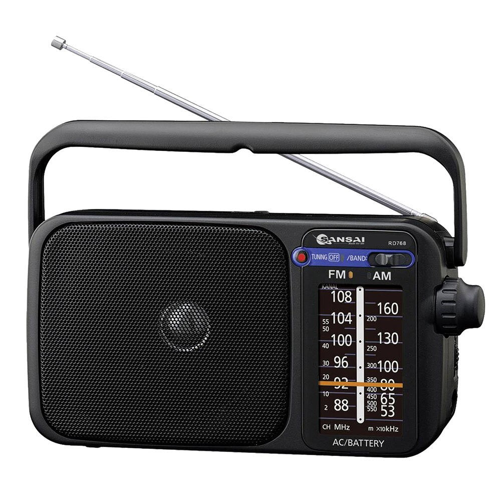 Sansai RD-768 Portable AM FM Radio Black - front view
