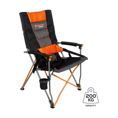 Wildtrak Yamba lumbar support camping chair side profile