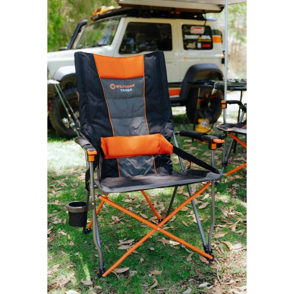 Wildtrak Yamba lumbar support camping chair front view