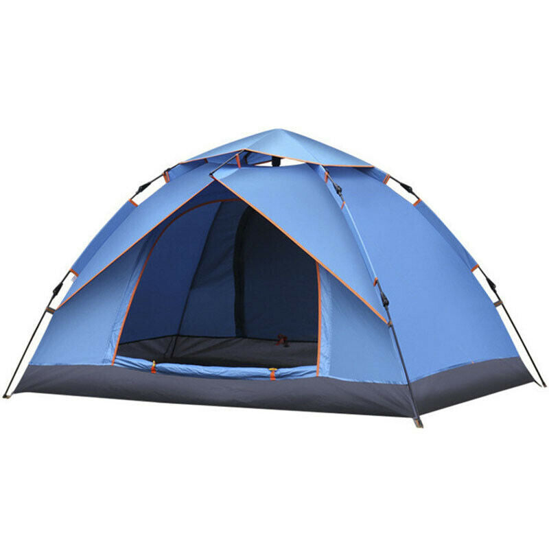 Blue instant tent side view