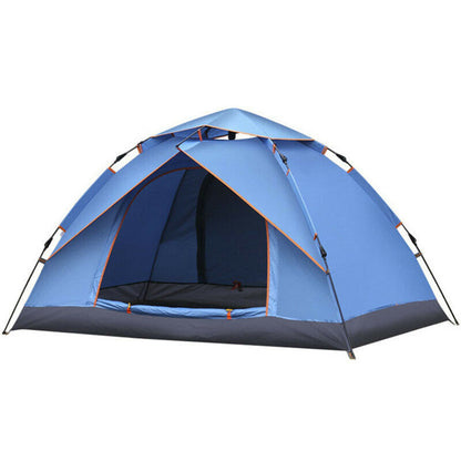 Blue instant tent side view