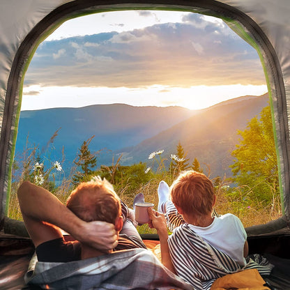 View from inside pop up tent