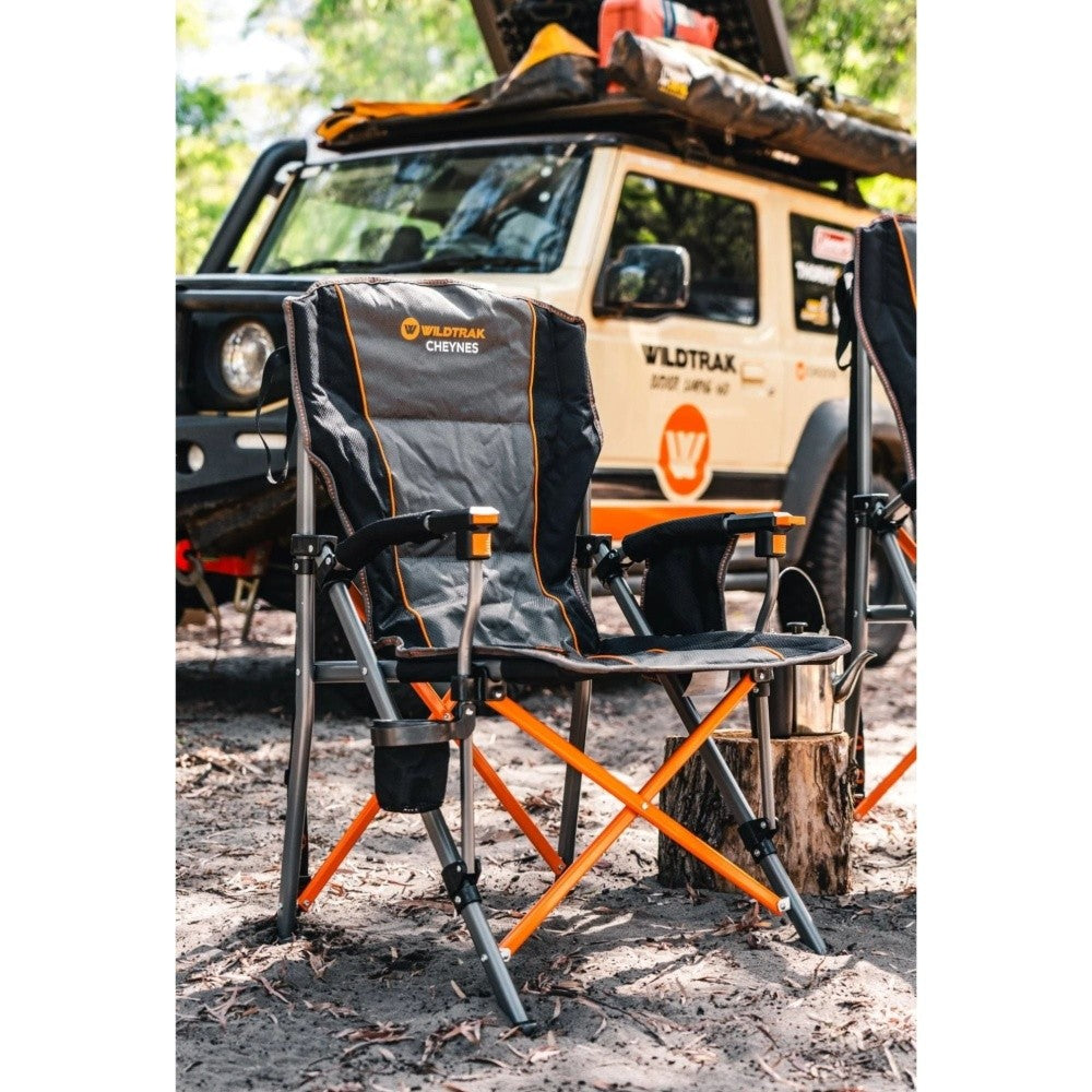 Wildtrak Cheynes Deluxe camping chair front view