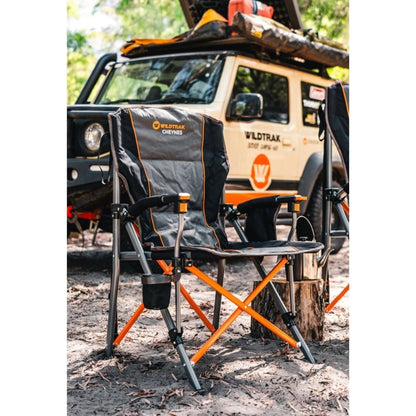 Wildtrak Cheynes Deluxe camping chair front view