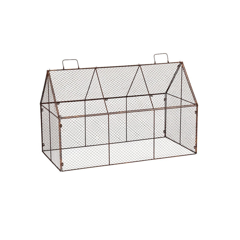 A.Fresco Wire Mesh Vegetable Garden Bed Cloche Cover/Cage 113.5x72.5cm Brown
