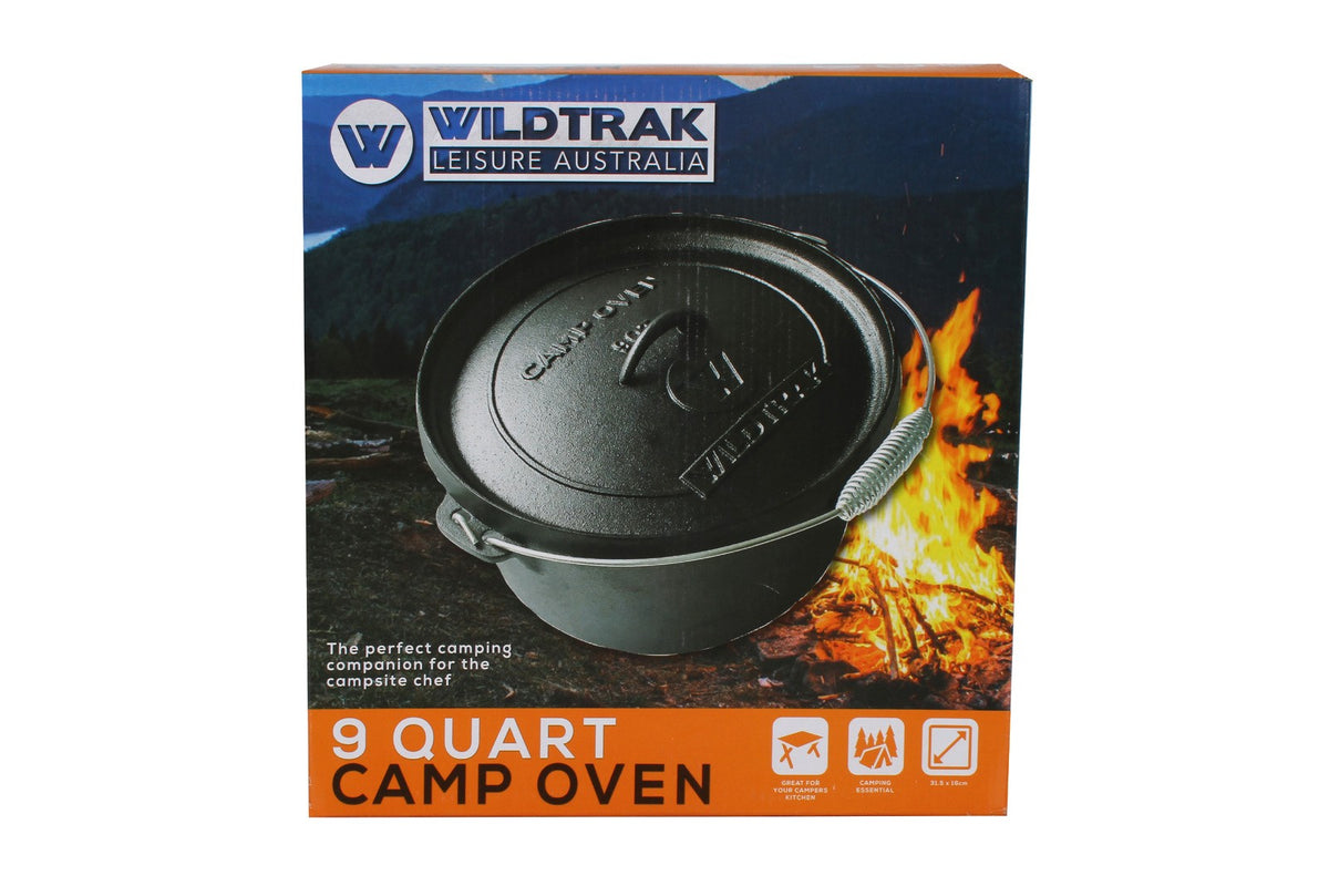 Wildtrak cast iron camp oven packaging