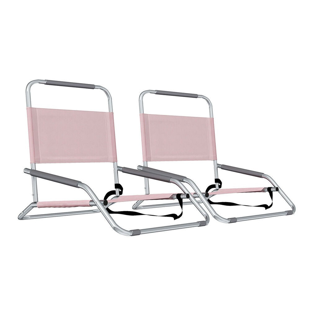 Havana Outdoors dusty rose beach chair side view
