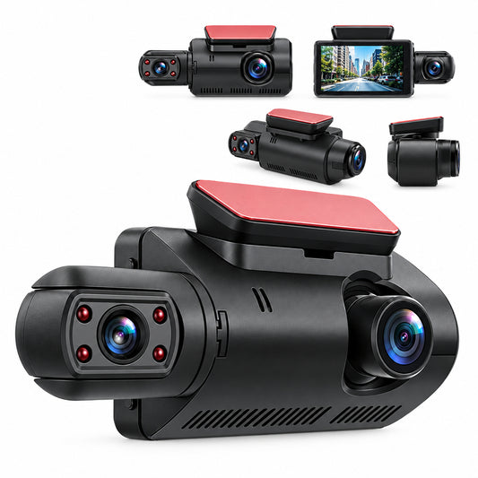 1080P dual lens dash cam with 3 inch screen